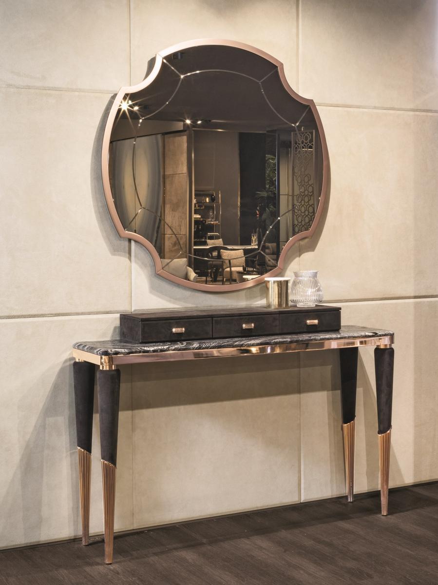ODETTE Rectangular veneer console with drawers