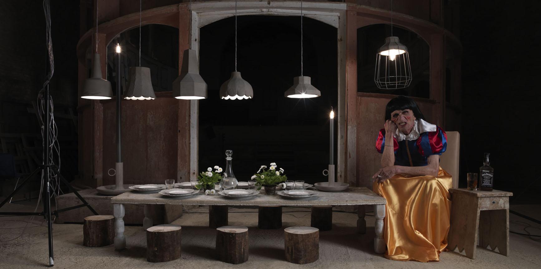 BRONTOLO Cement outdoor pendant lamp