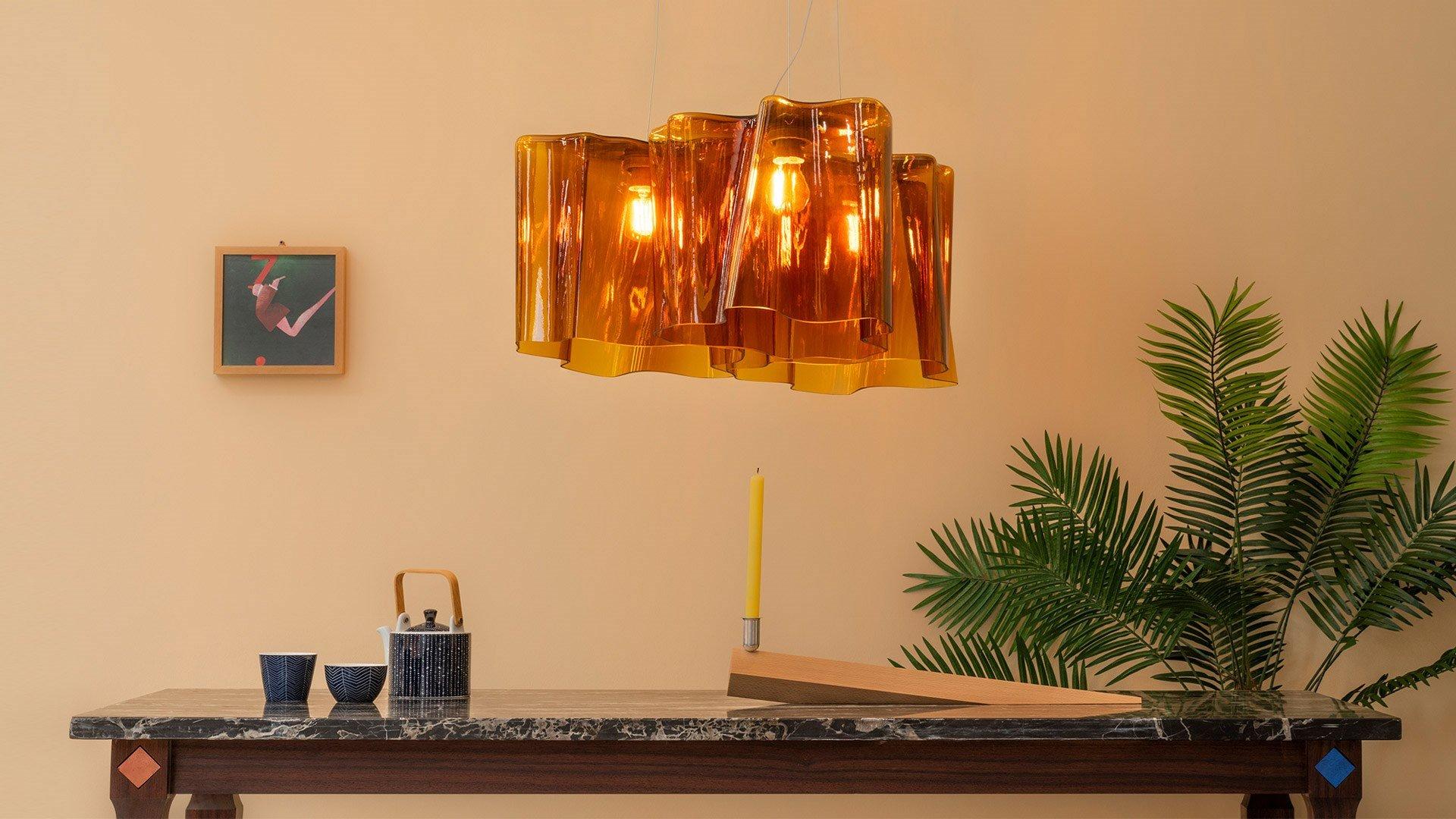 LOGICO 3X120° Blown glass pendant lamp