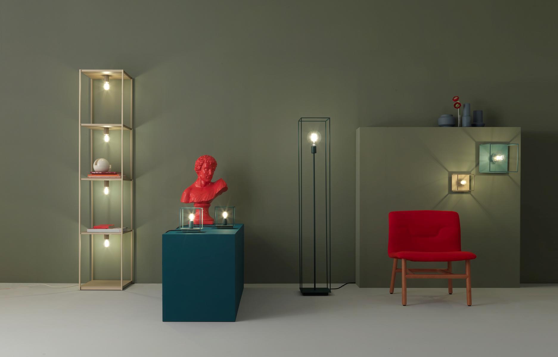 BOX Iron bookcase with built-in lights