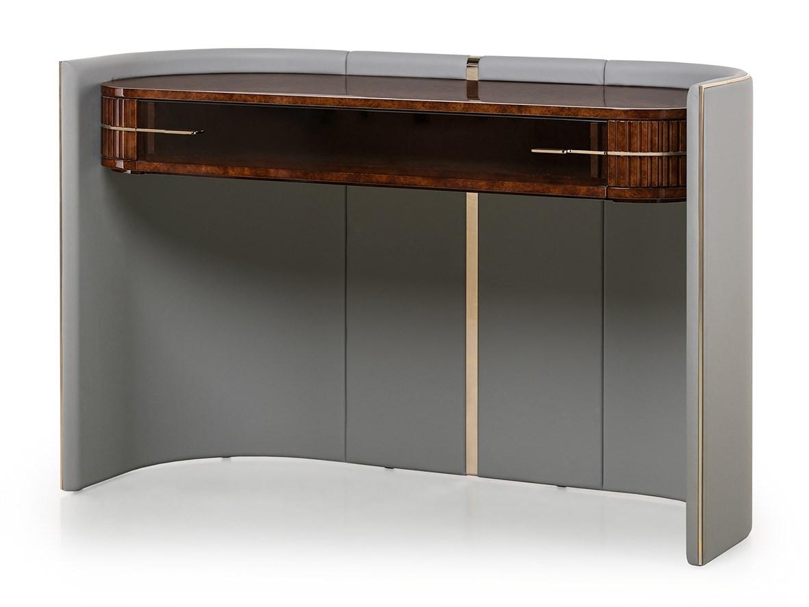 ECLIPSE Rectangular leather console table
