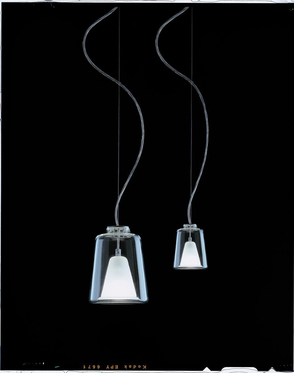 LANTERNINA - 471 Contemporary style glass and aluminium pendant lamp