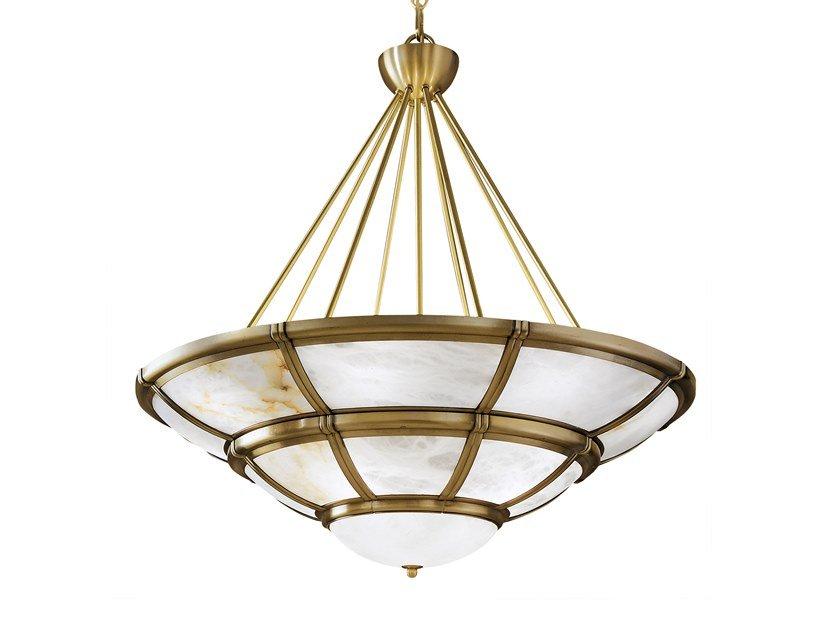 LORENZO 1998/14 Antique Brass chandelier with opal glass