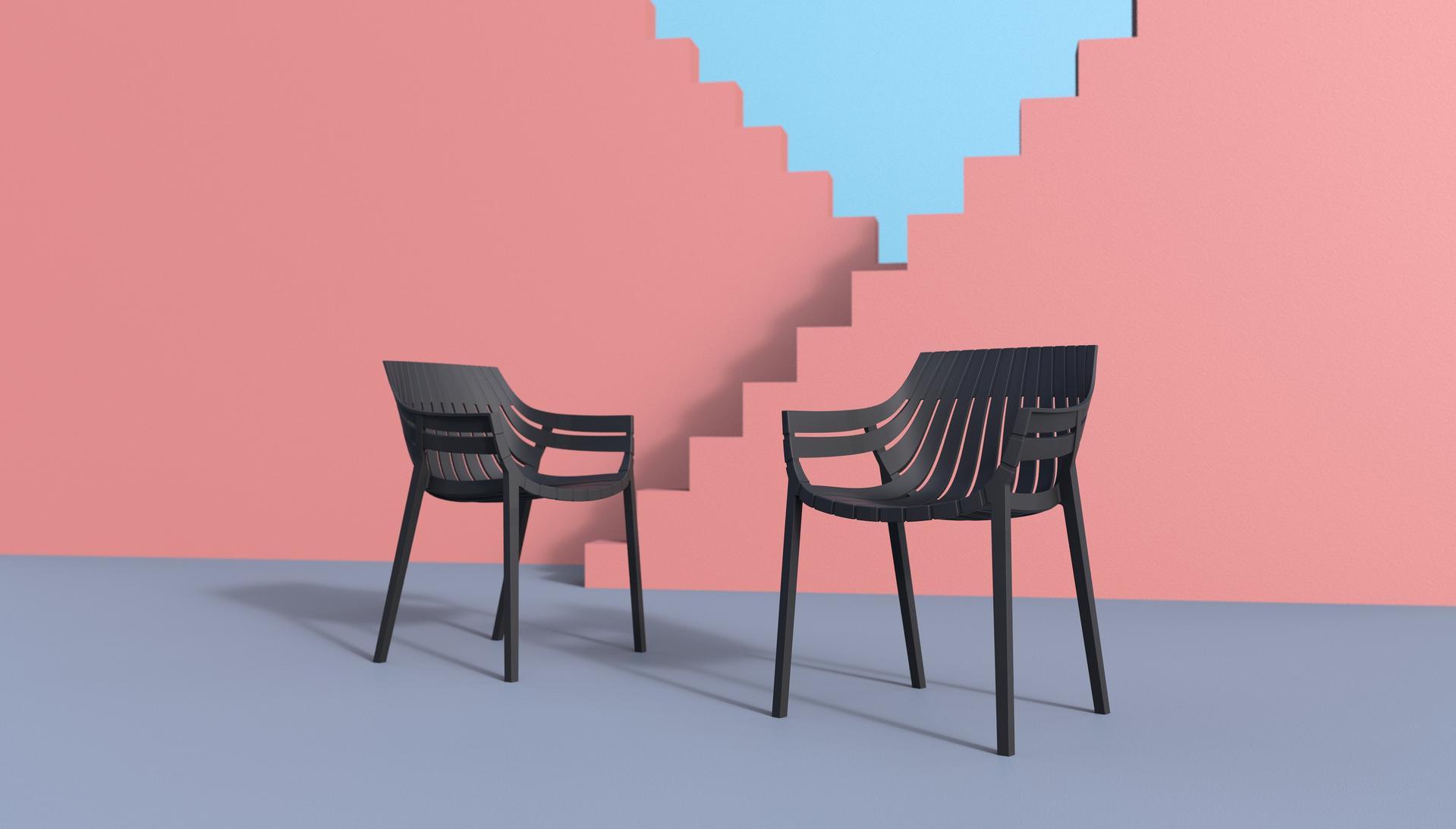 SPRITZ Polypropylene garden chair with armrests