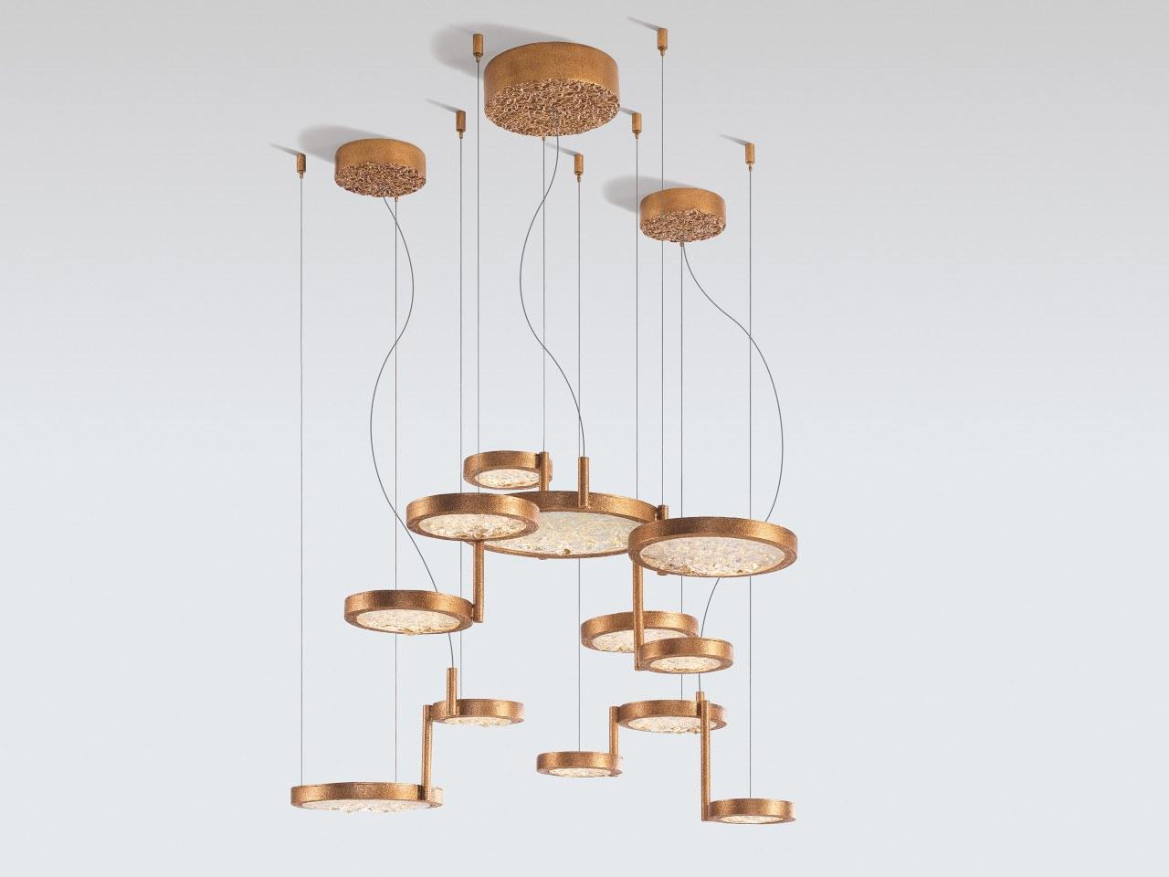 LUNA CT3405 LED handmade bronze pendant lamp