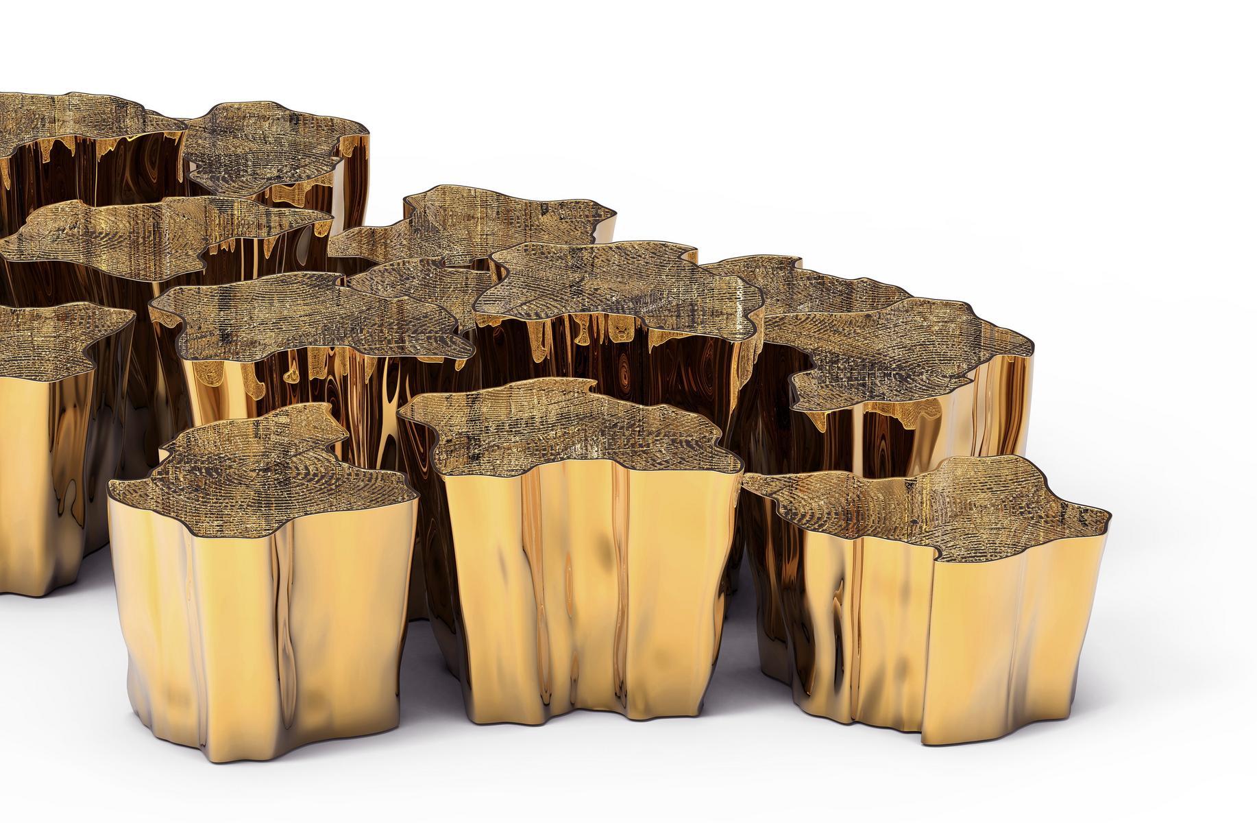 EDEN SERIES Brass coffee table for living room