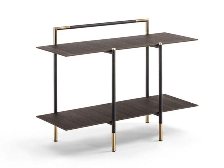 KEVIN Rectangular metal console table with shelving