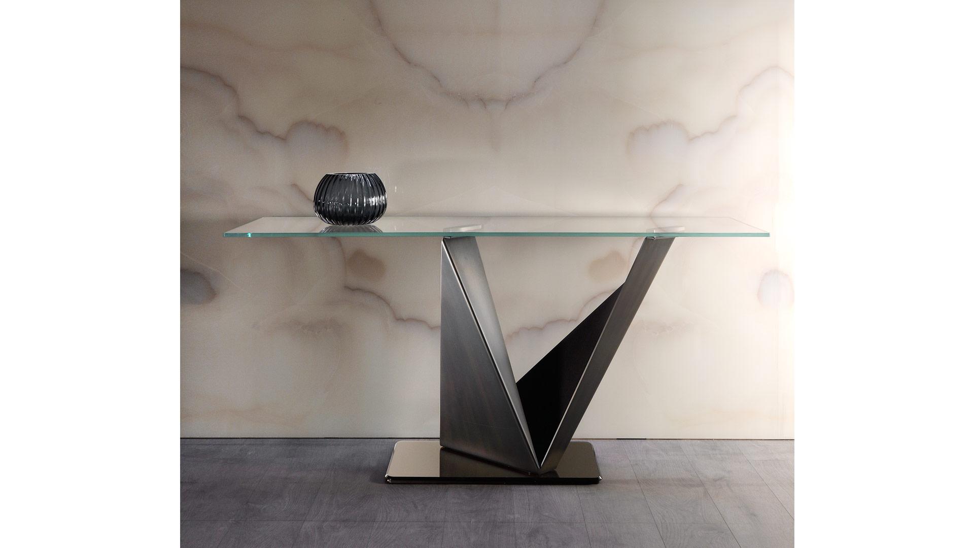 PRISMA Rectangular glass console table