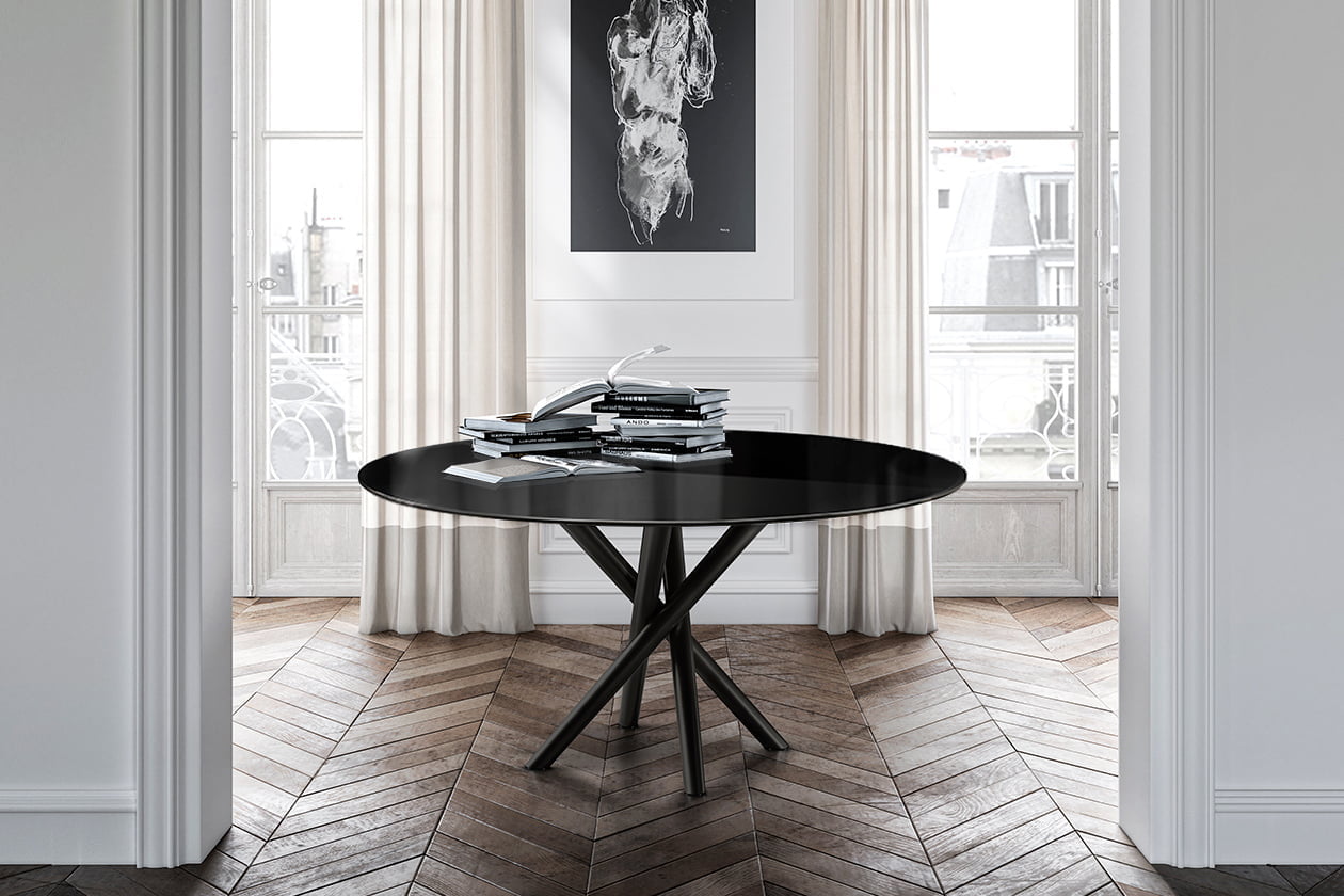 BALY GLASS Rectangular glass table in a modern style