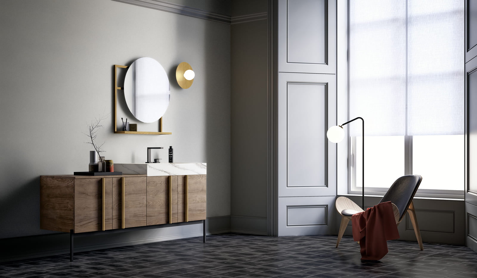 SIDERO Lacquered bathroom