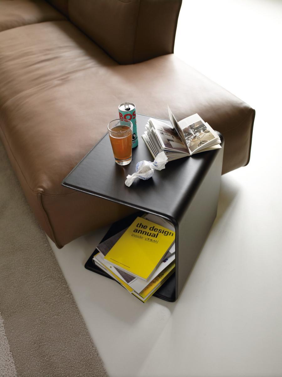 940 Rectangular leather side table