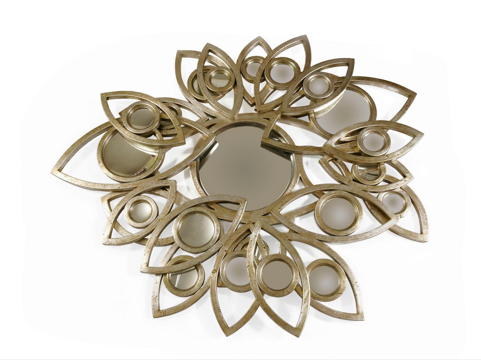 NEAPOLI Round wall-mounted framed wooden mirror