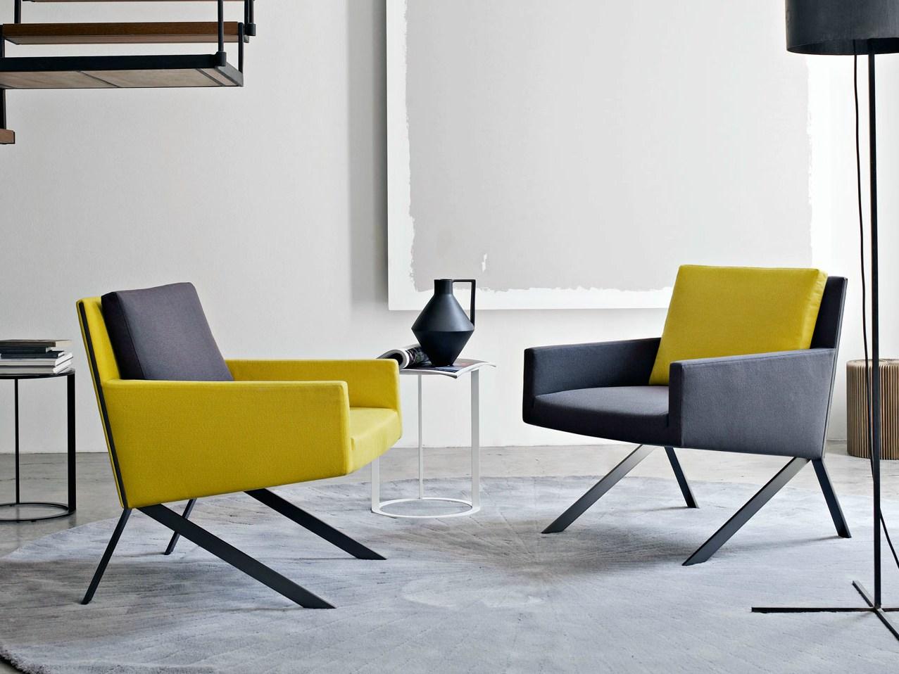THEO Fabric easy chair with armrests