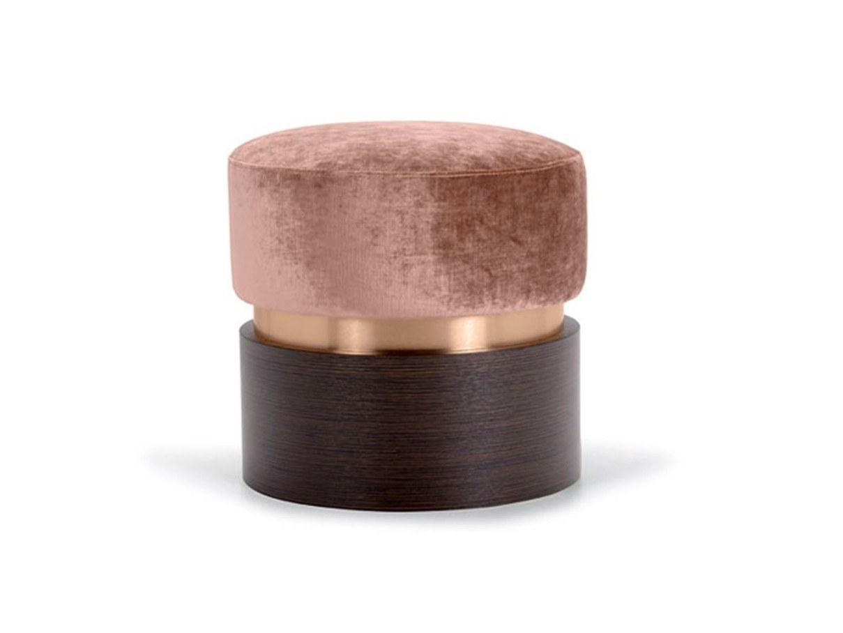 TARA Upholstered round fabric pouf