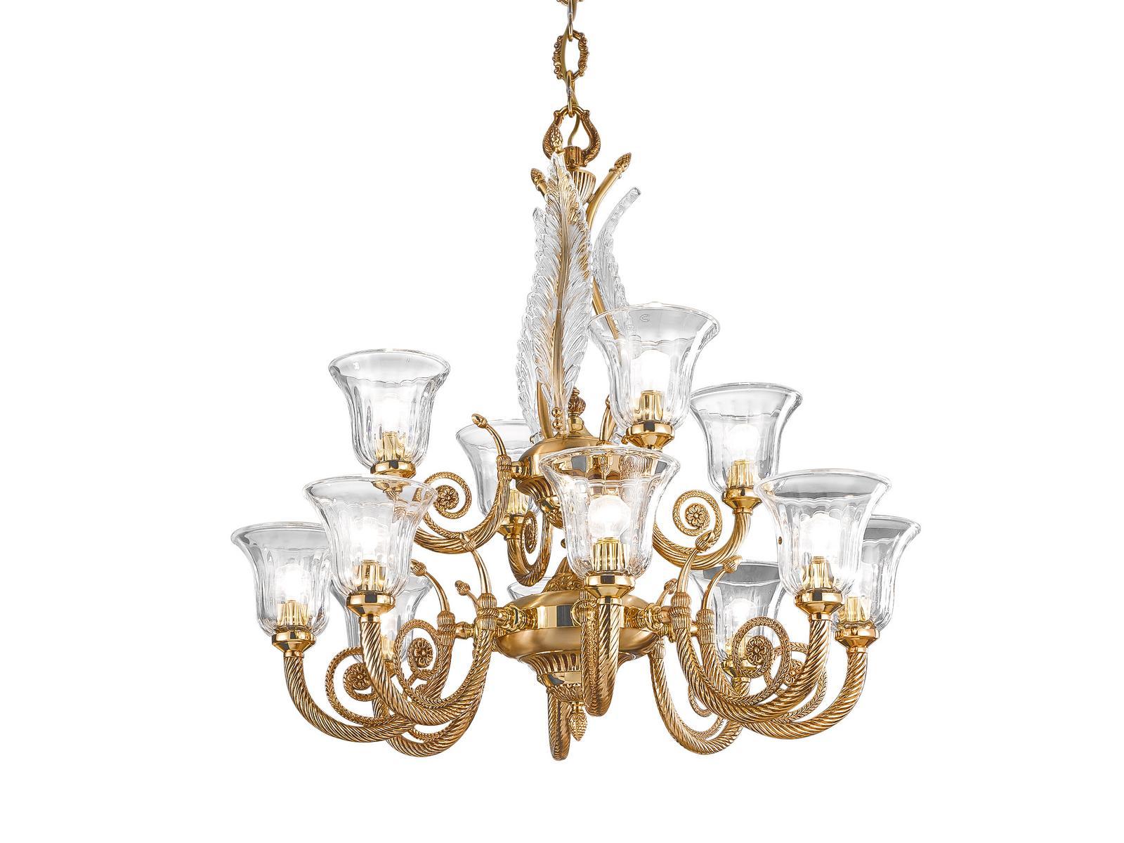 WILLIAM 918/8+4 French Gold chandelier with clear crystal