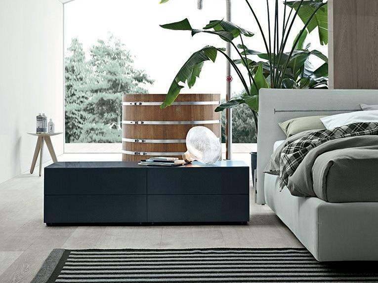 ABBINABILI Wooden bedside table with drawers