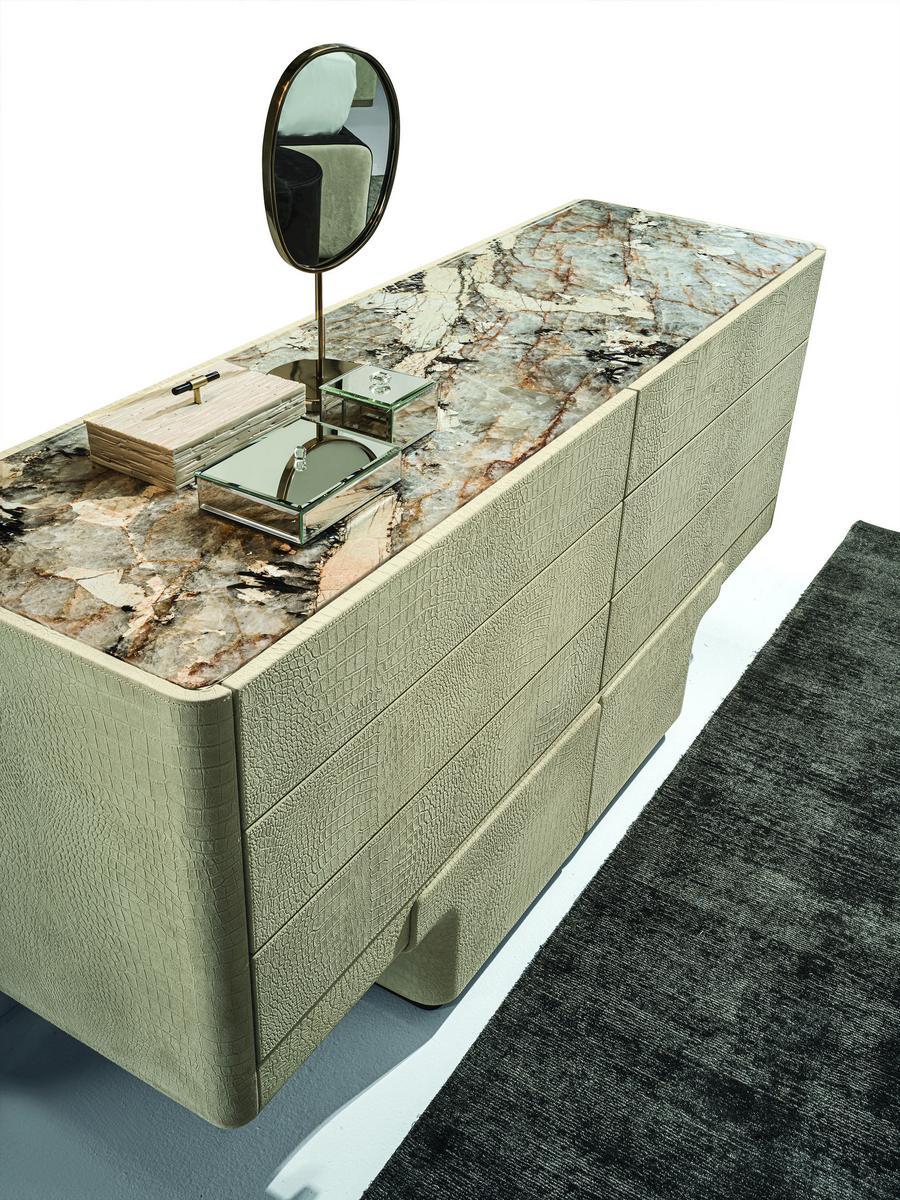 DO Rectangular metal chest of drawers with integrated handles