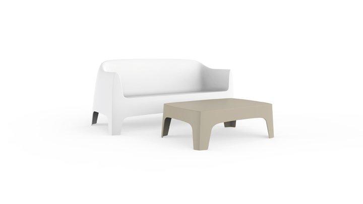 SOLID Low rectangular garden side table