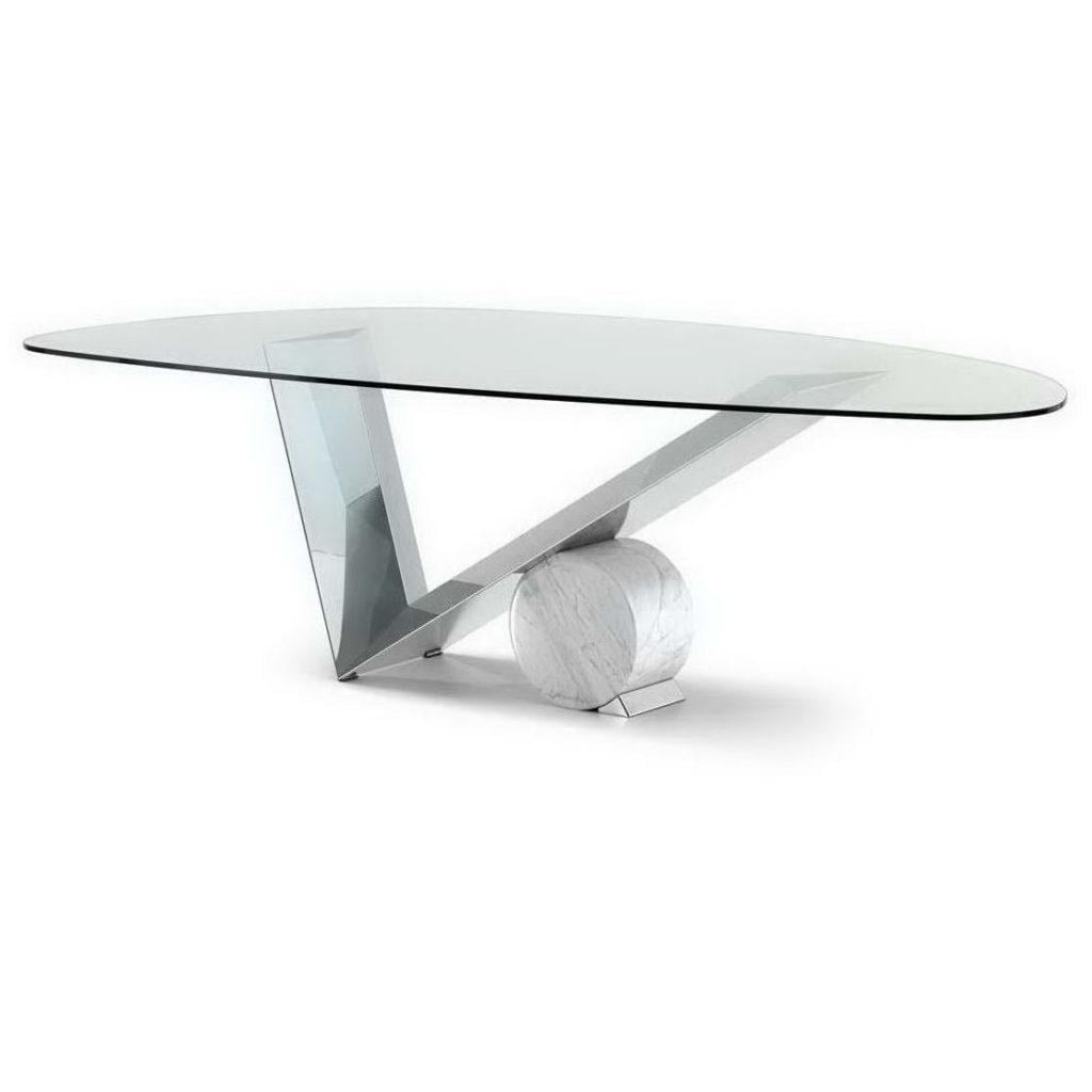 VALENTINOX Oval glass table