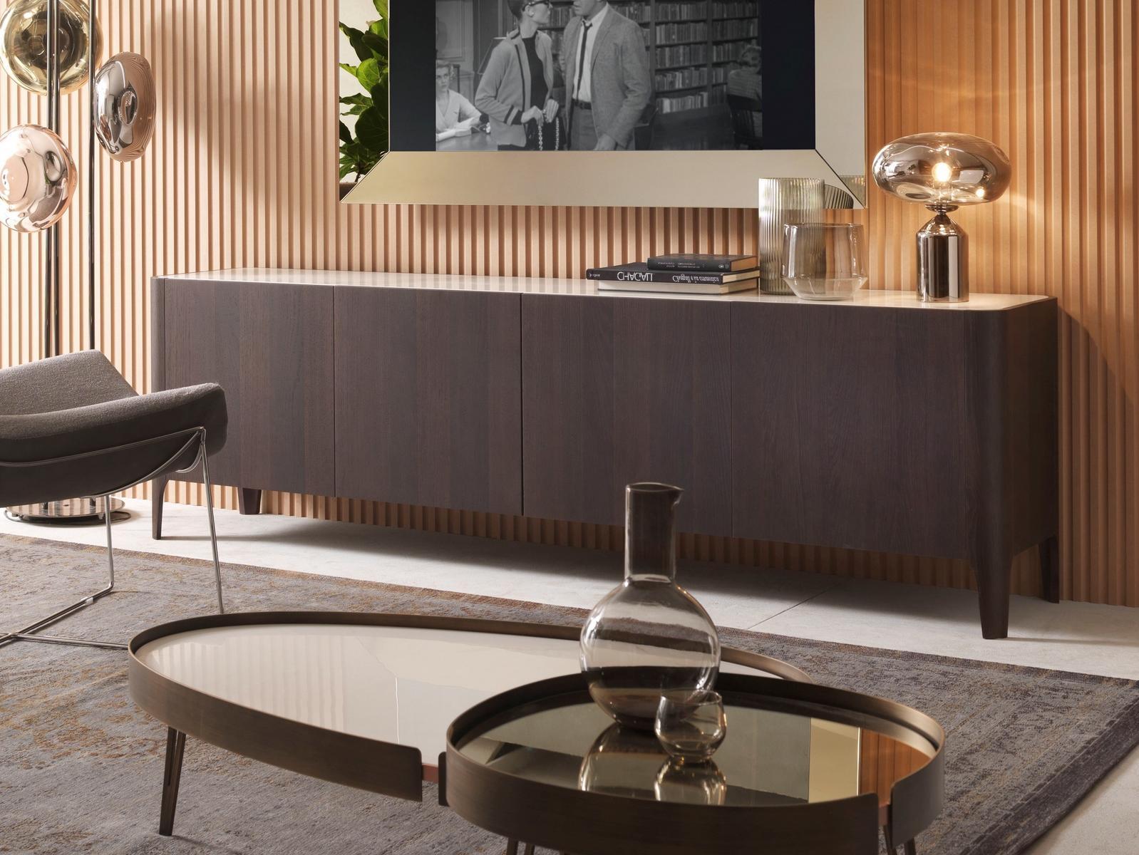 CROSS Thermo-treated coke oak sideboard with doors