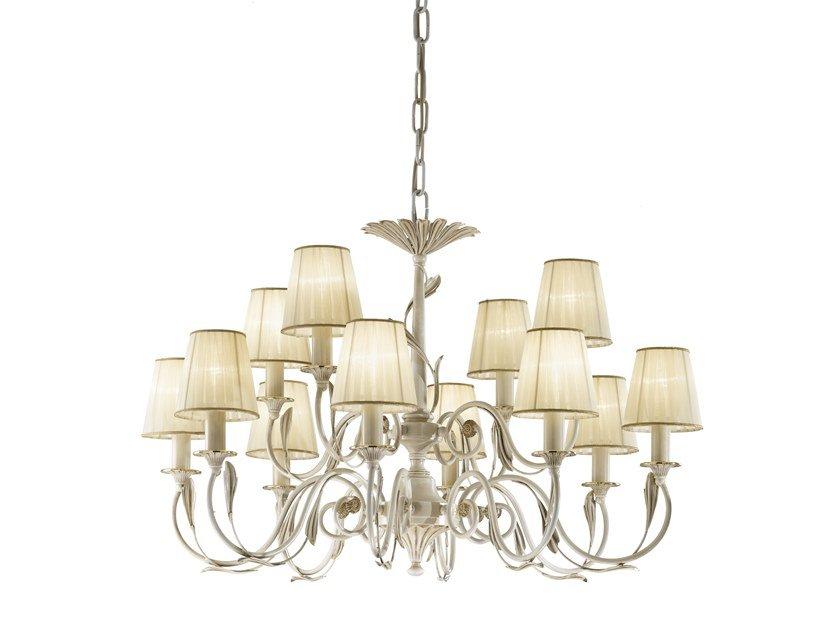 GRETA 1038/8+4 Antique white/gold finish chandelier with shades