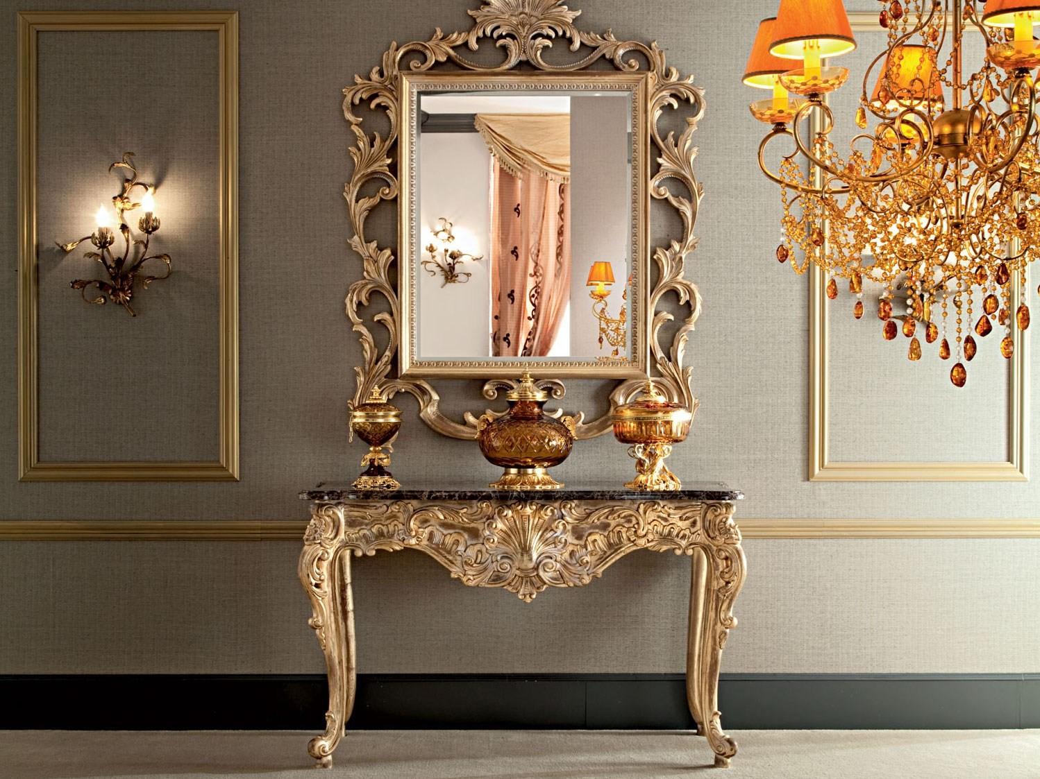 12611 Rectangular solid wood console table