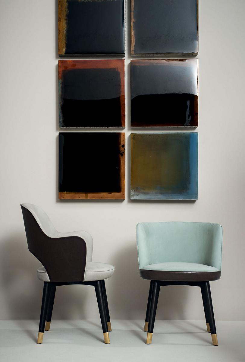 COLETTE Leather easy chair with armrests