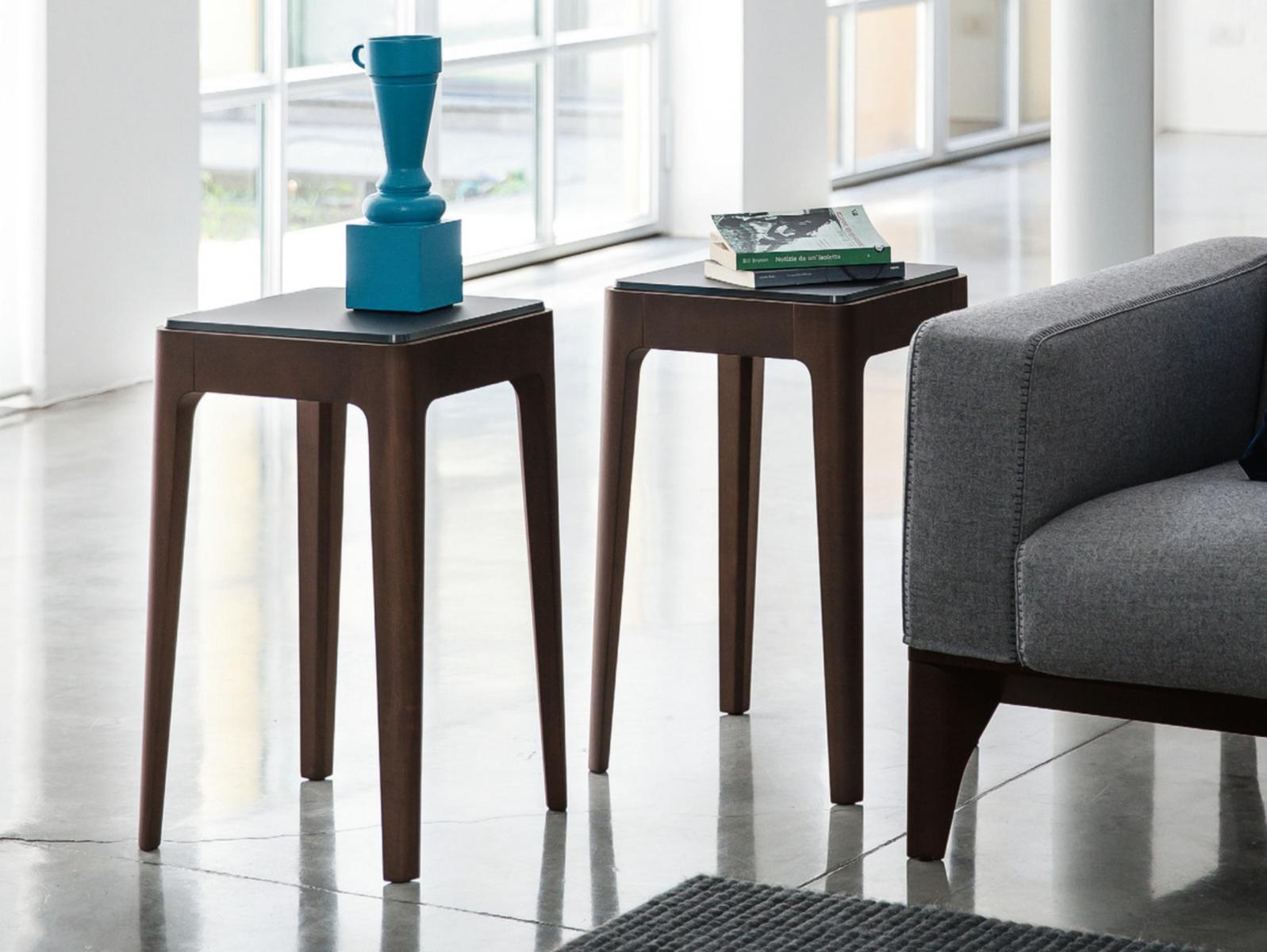 ZIGGY 2 Square walnut high side table