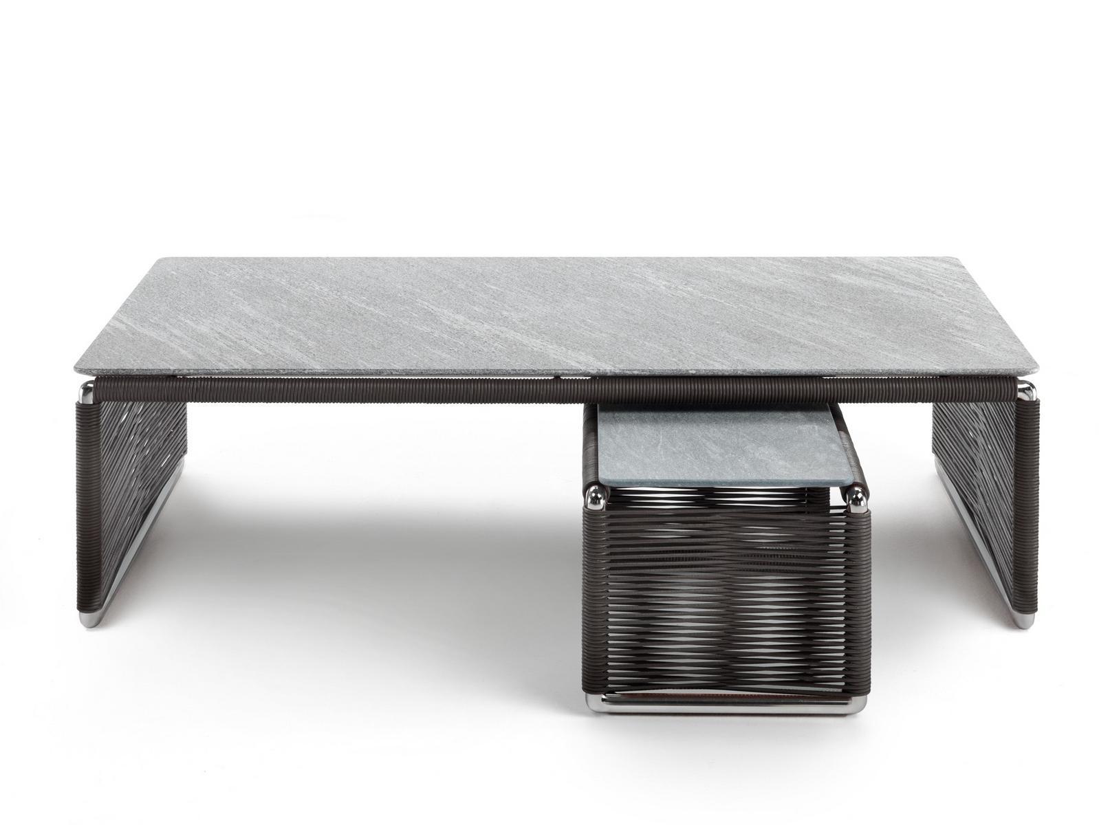 TINDARI Rectangular stone garden side table