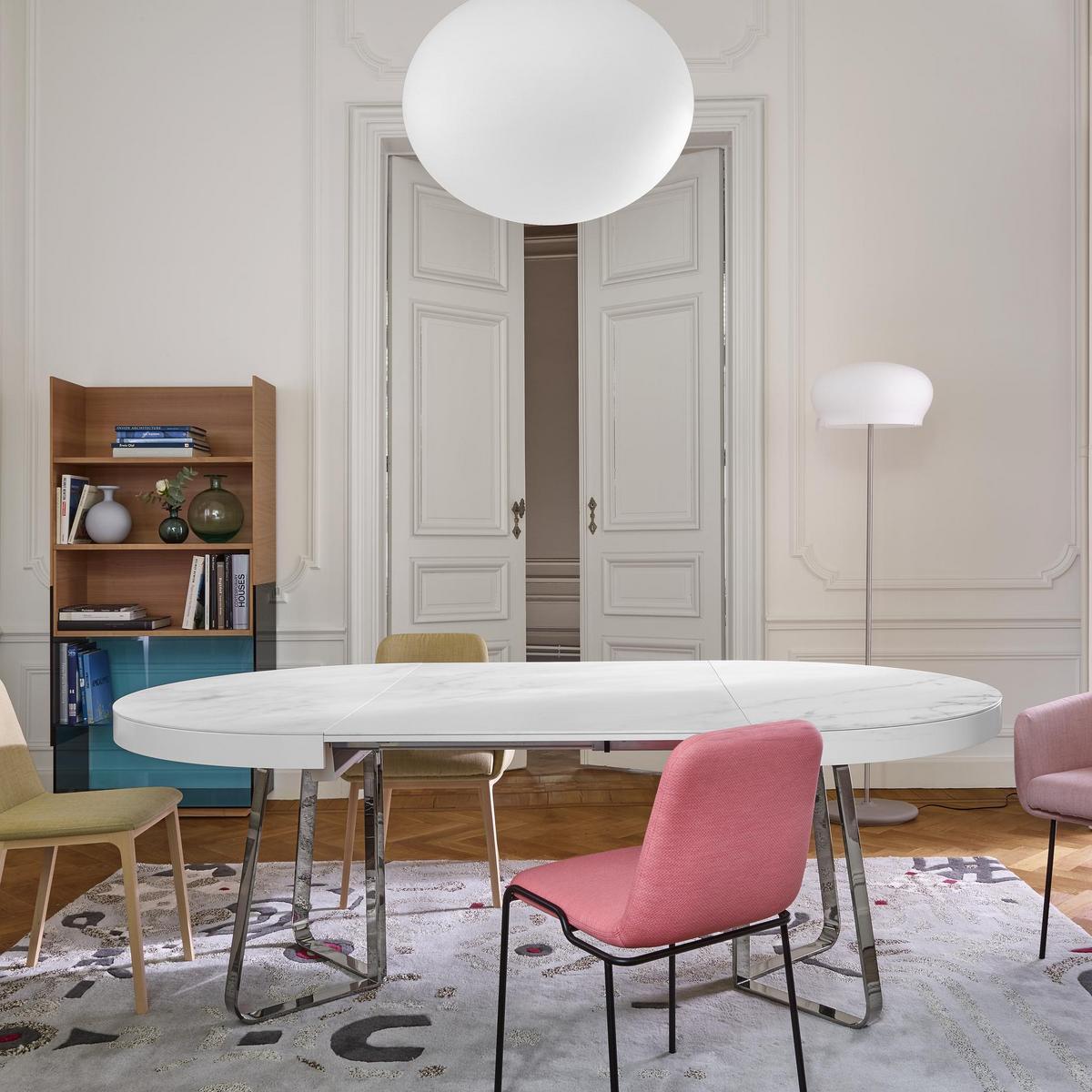 AVA Extending round porcelain stoneware dining table