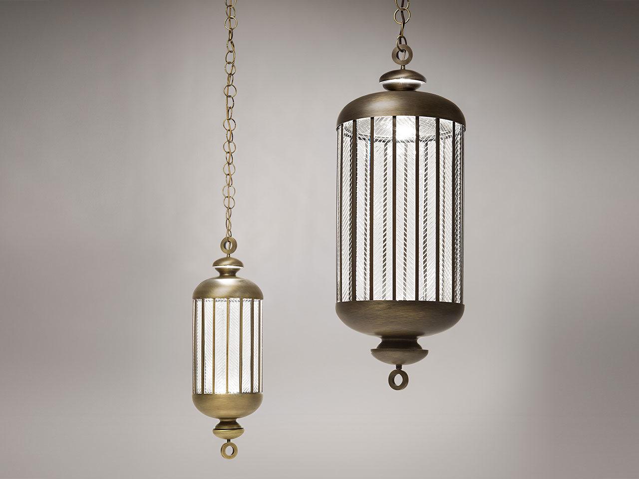FATA MORGANA 215/S LED metal and glass pendant lamp