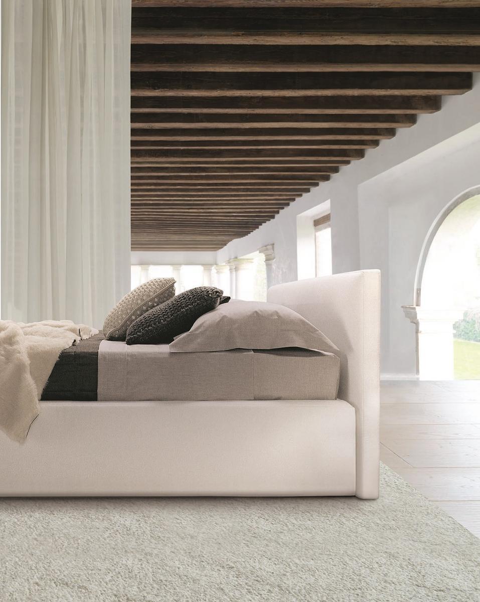 BLO 84 Fabric double bed with upholstered headboard