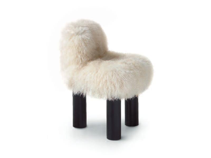BOTOLO HIGH Upholstered fur easy chair