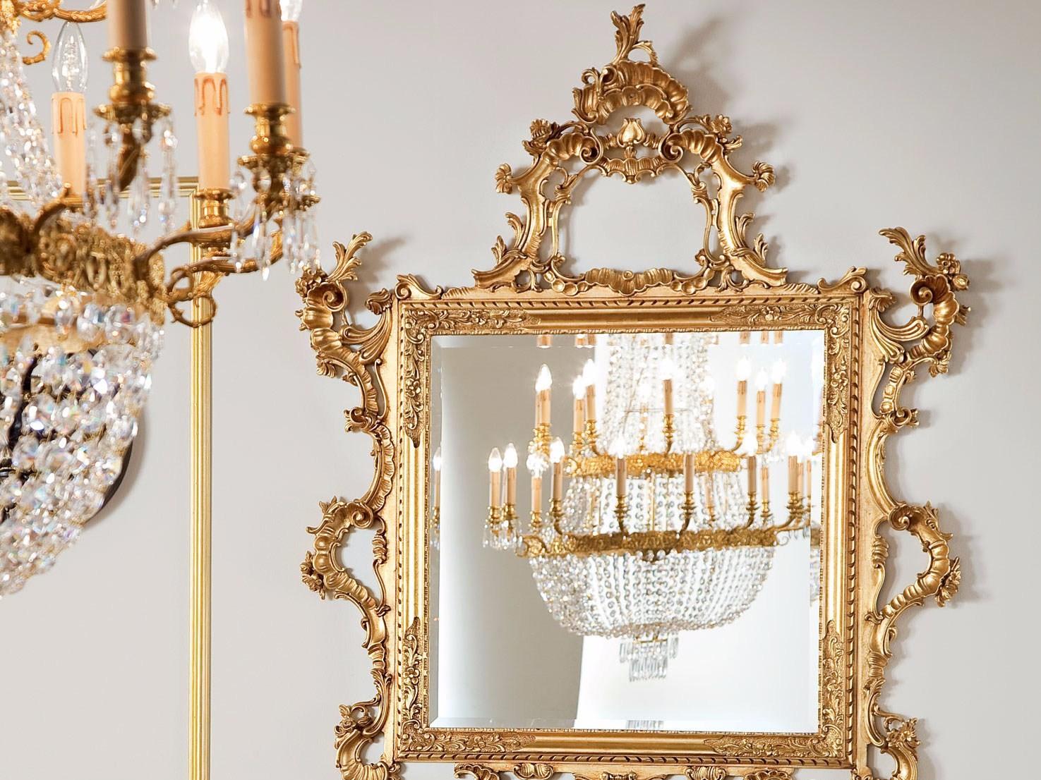 13671 Baroque wall-mounted framed rectangular mirror