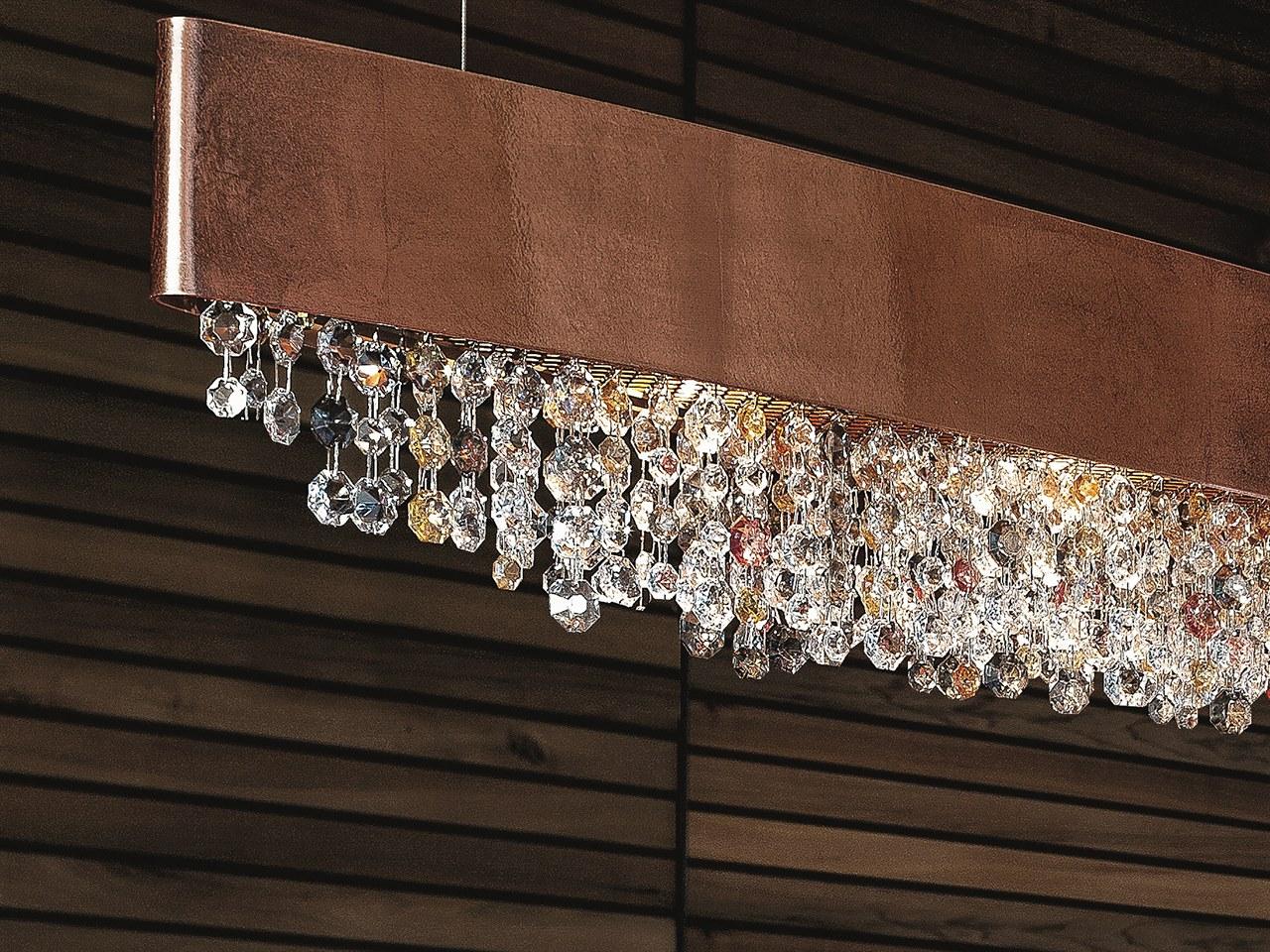 OLÁ S8 OV210 LED metal pendant lamp with crystals