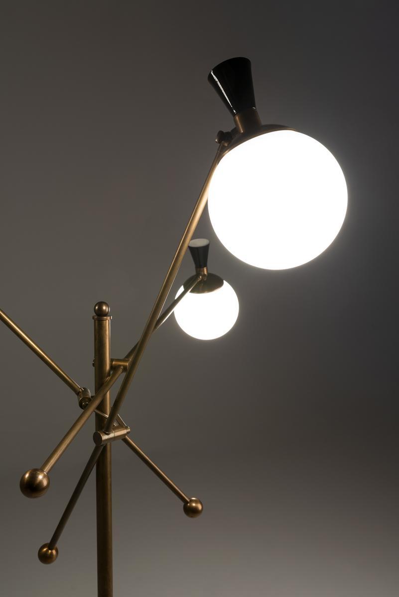IGLOO Brass and glass floor lamp