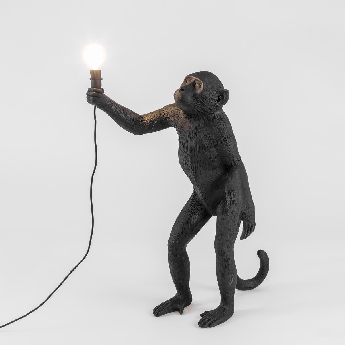 THE MONKEY LAMP BLACK STANDING LED resin floor lamp