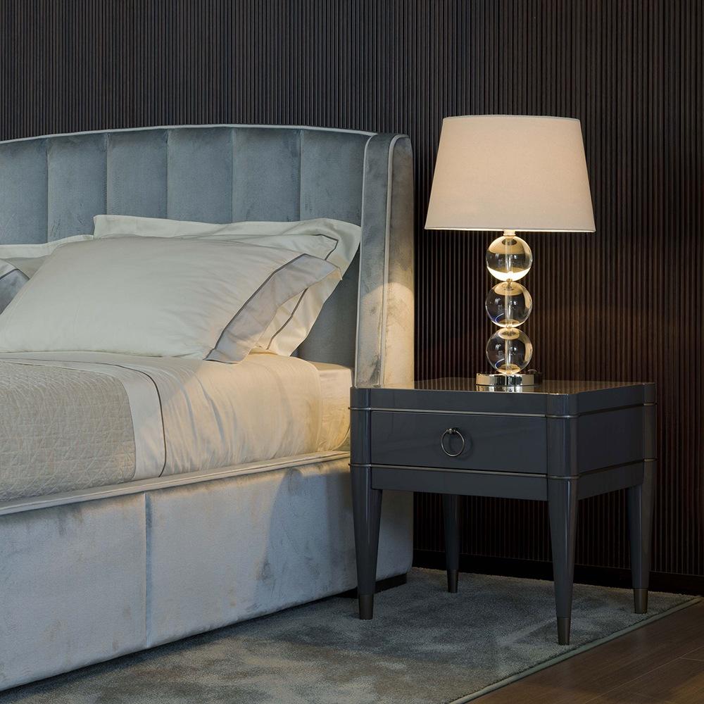 AMBRA Rectangular lacquered bedside table with drawers