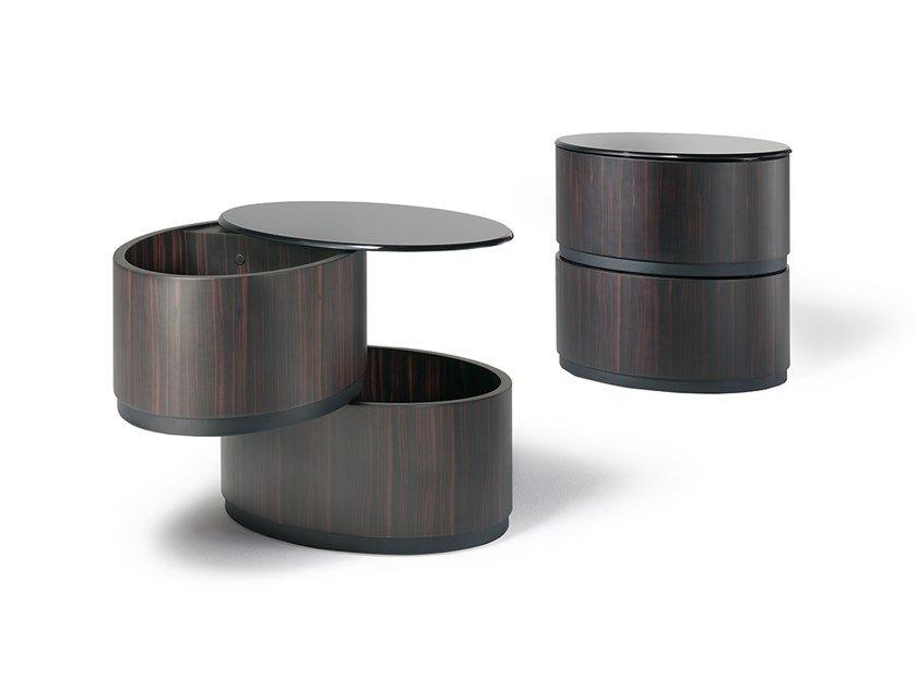 GIULIETTA - ROMEO Oval wooden bedside table with drawers