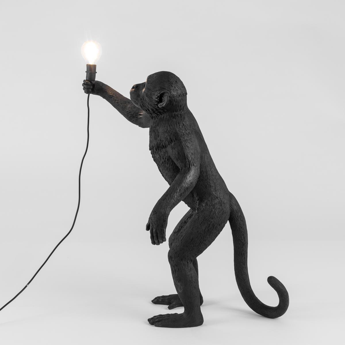 THE MONKEY LAMP BLACK STANDING LED resin floor lamp