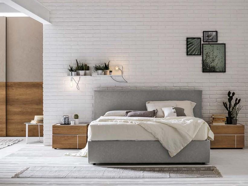 ZENO Upholstered leather double bed