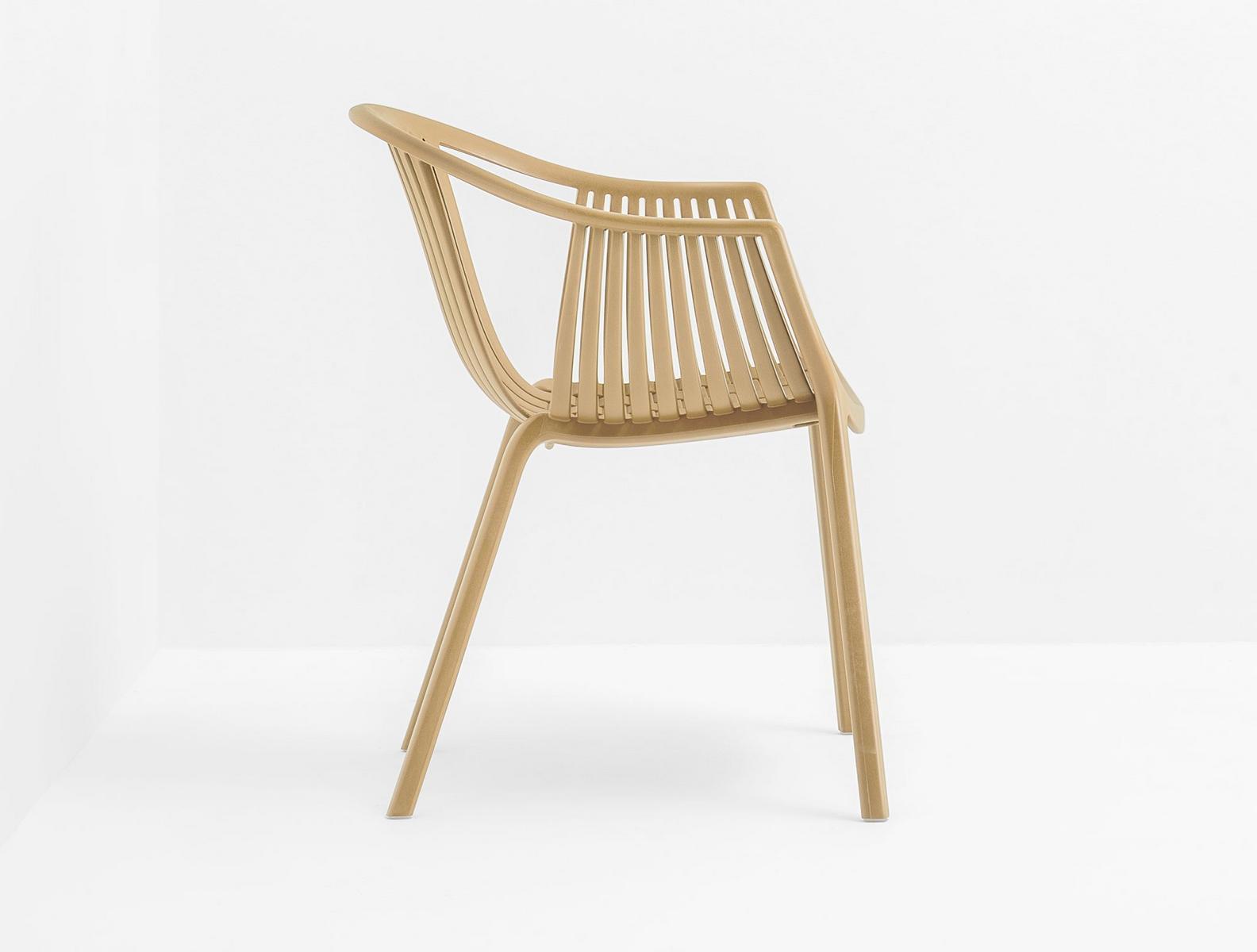 TATAMI 306 Stackable polypropylene garden chair with armrests