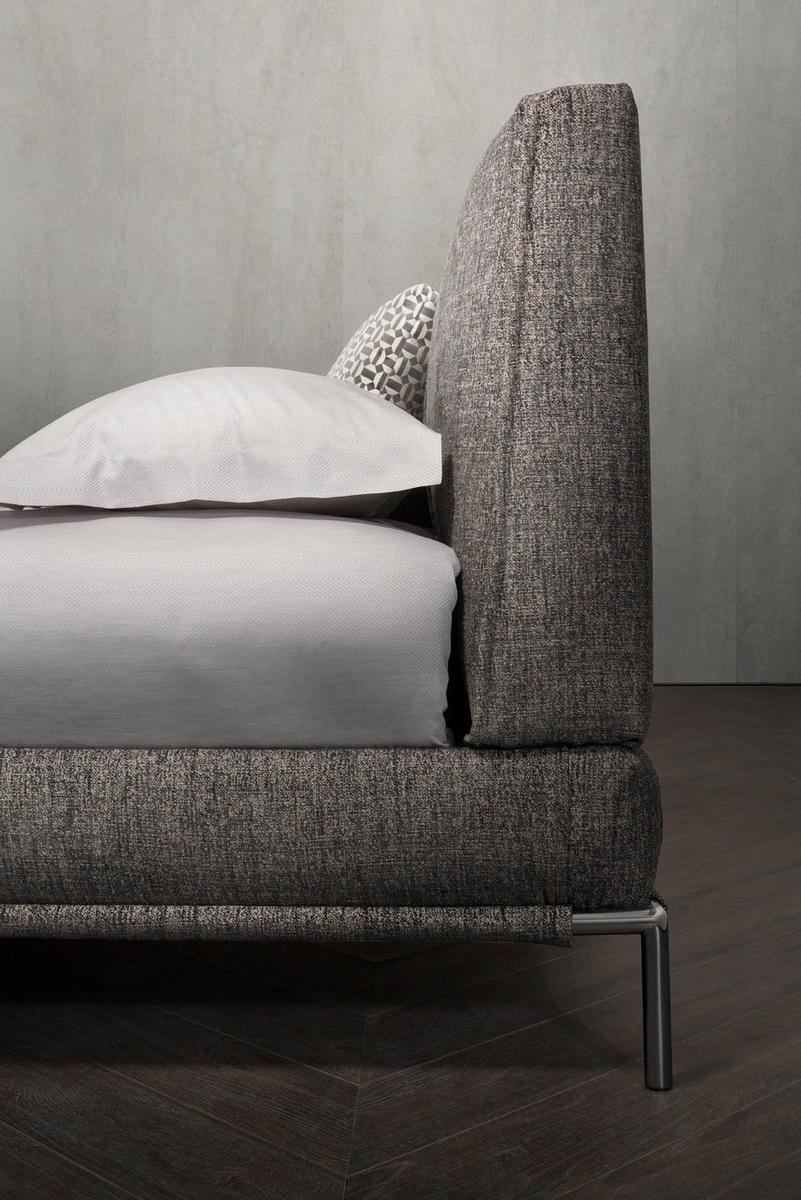 ICON Upholstered fabric double bed with removable cover