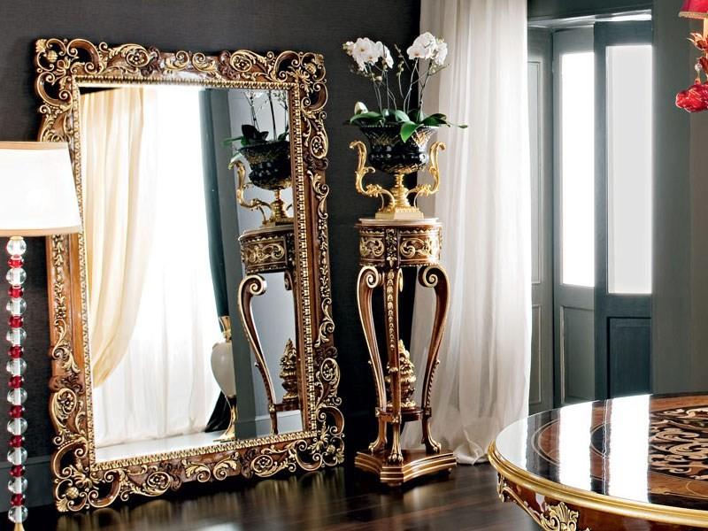 12647 Freestanding wall-mounted framed mirror