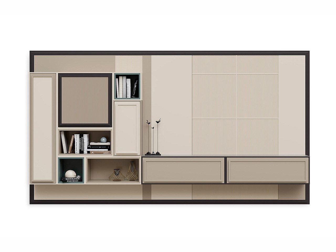 PR.864 Sectional wall-mounted storage wall