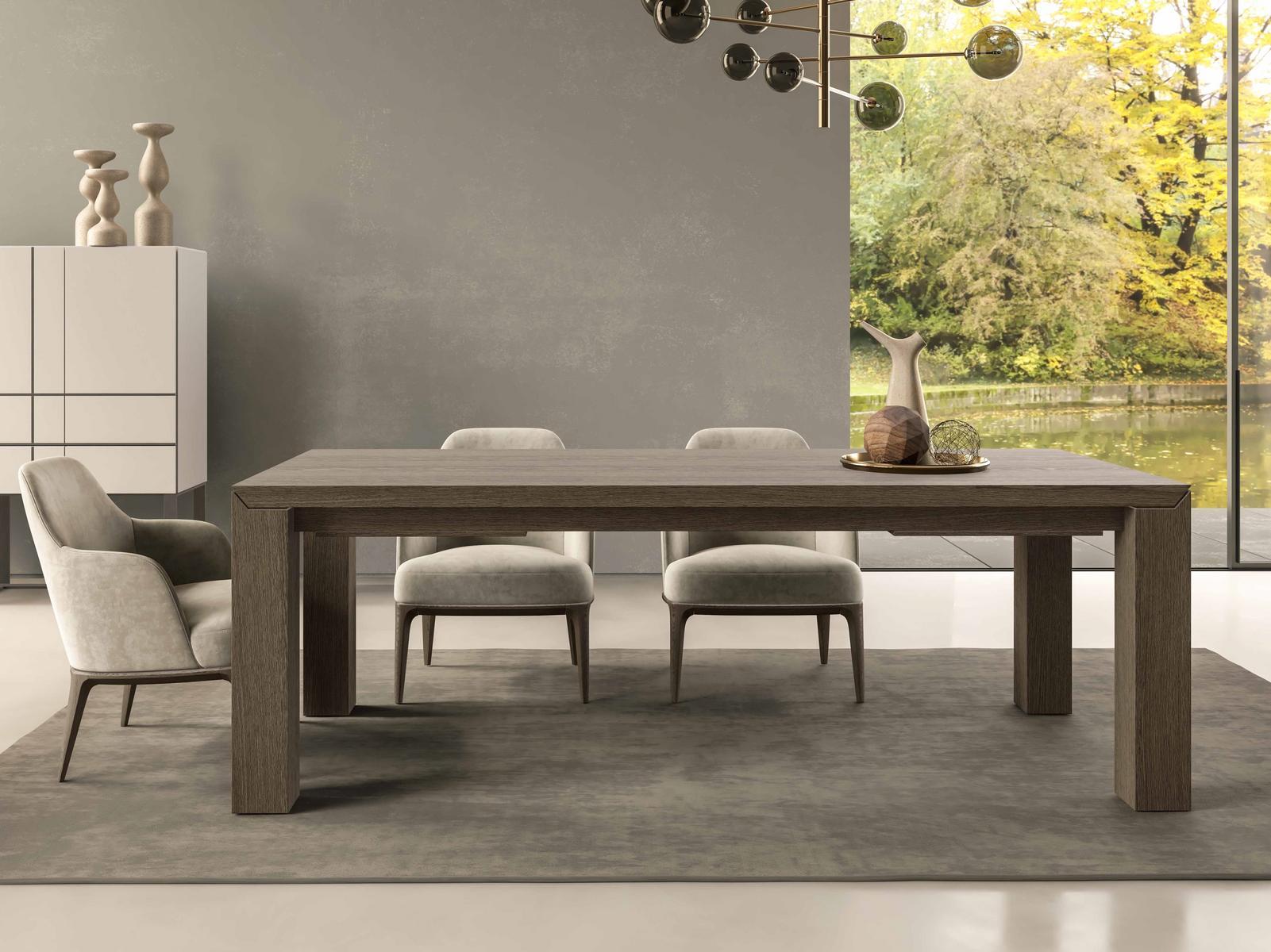 AMBROGIO Extending wooden dining table