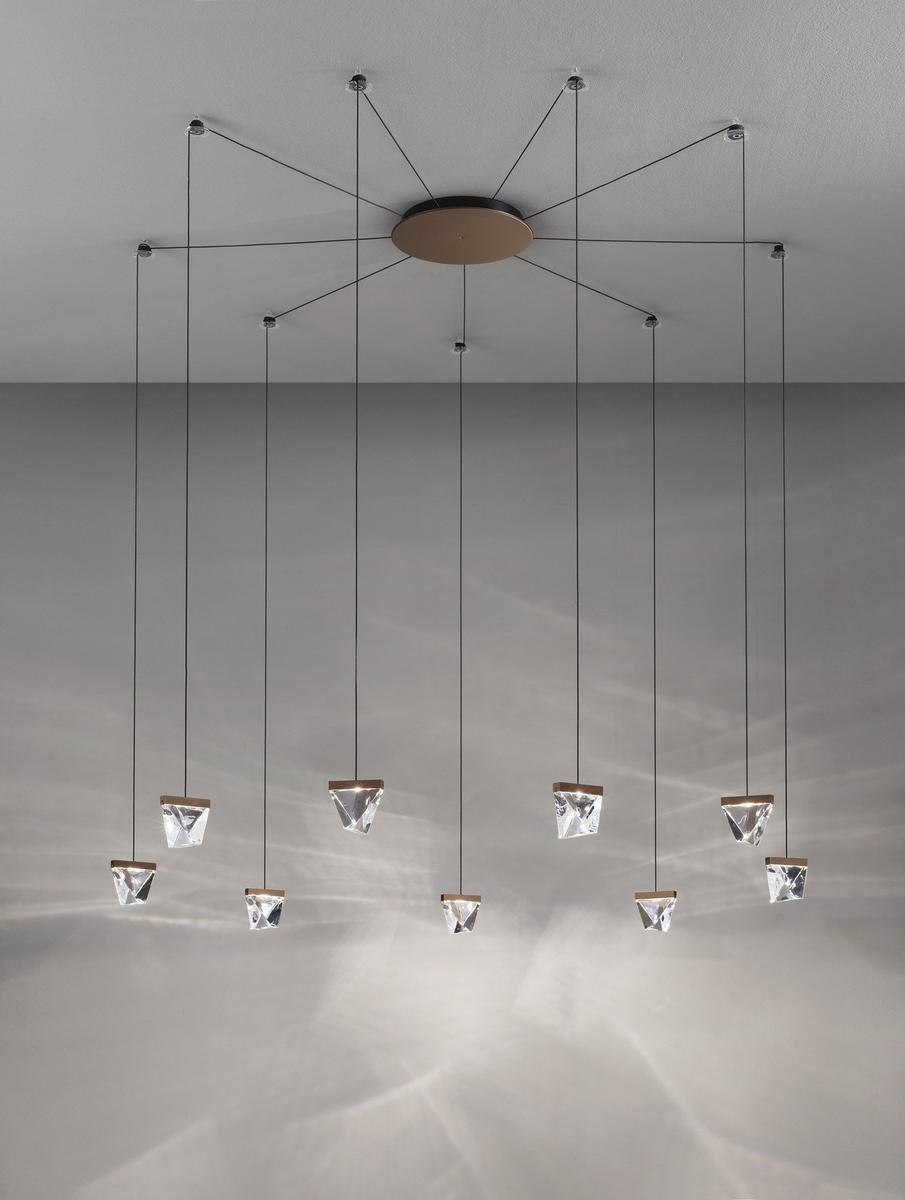 TRIPLA 9 SPOTS LED crystal pendant lamp