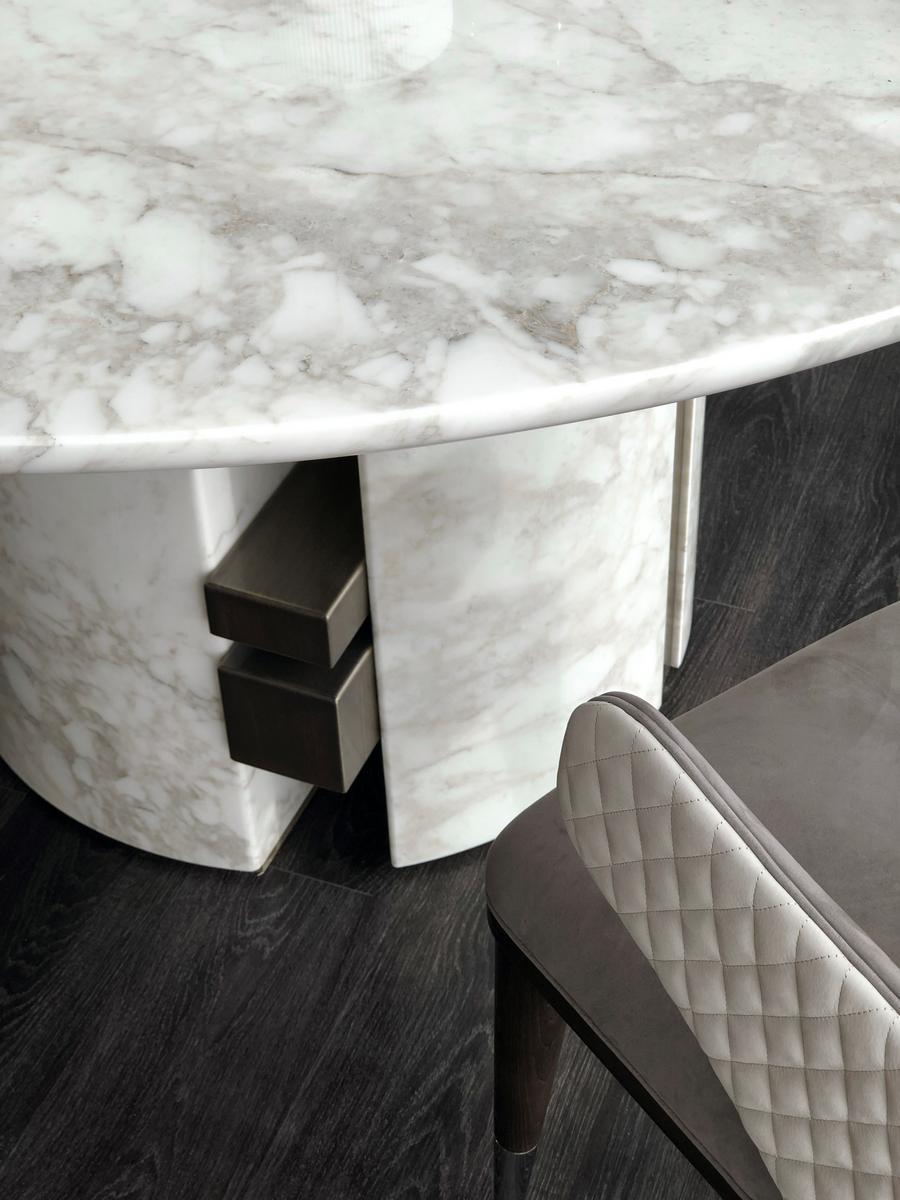 ERCOLE Round marble dining table