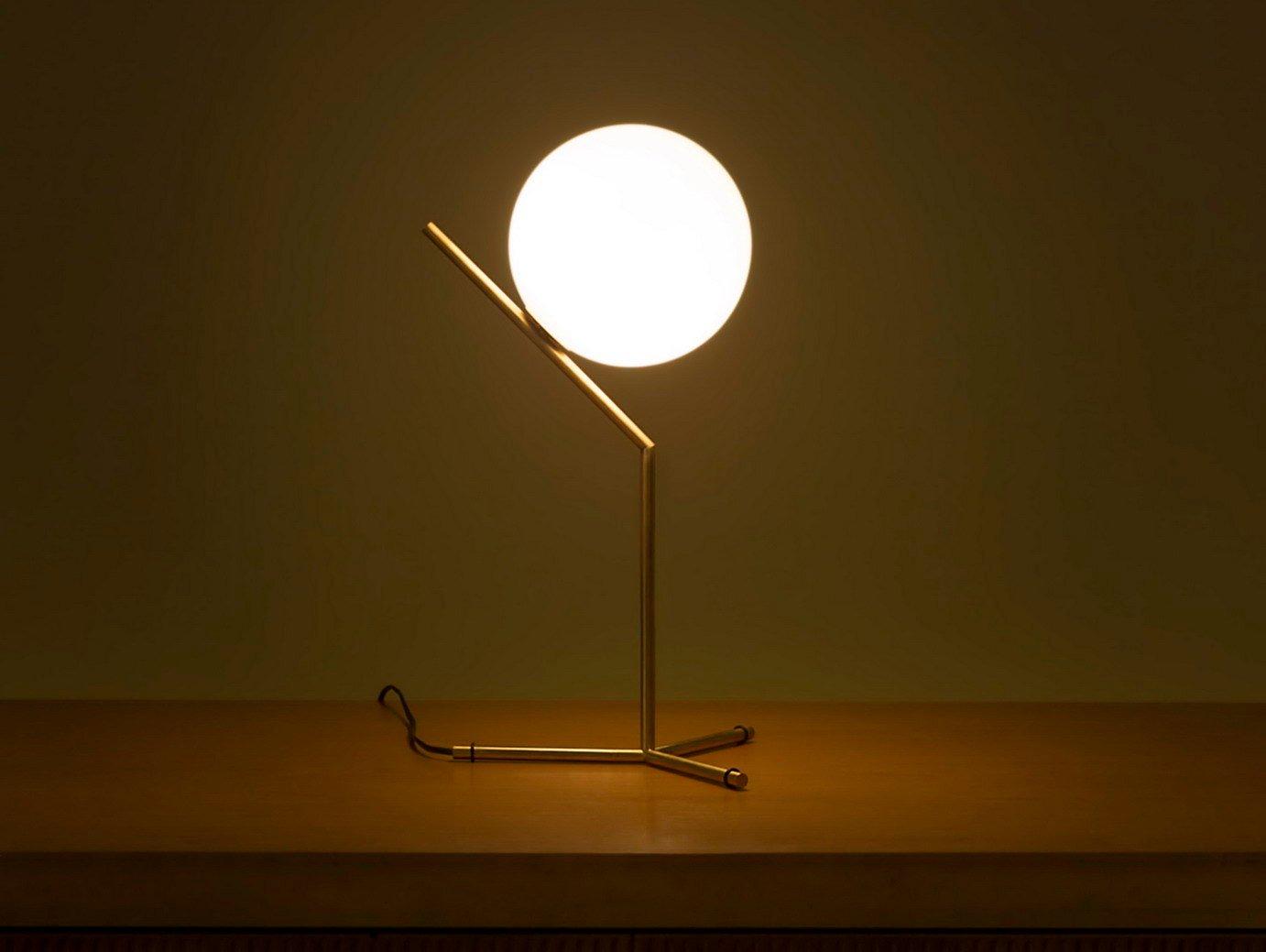 IC LIGHTS T1 HIGH Brass table lamp with dimmer