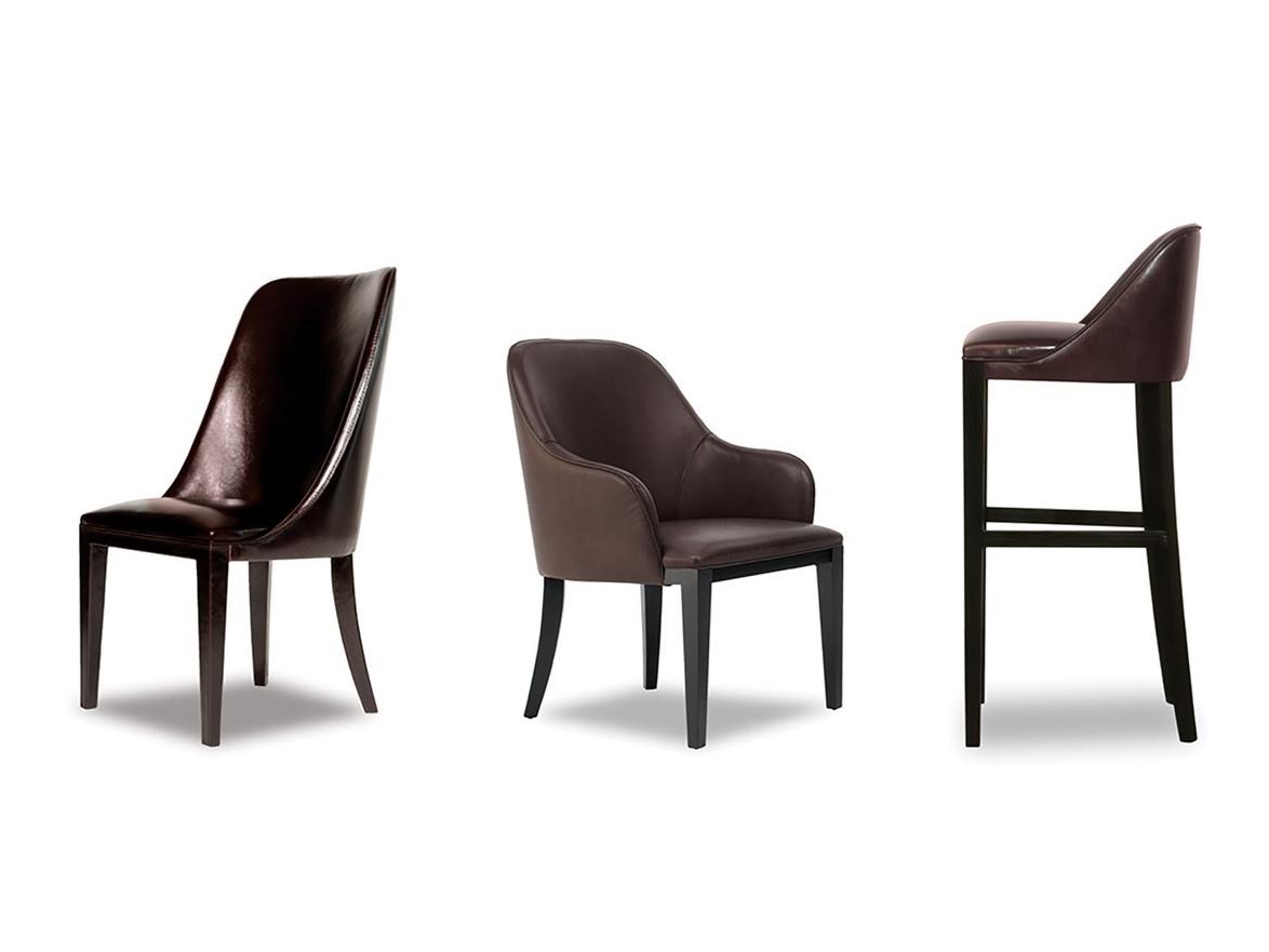 DECOR Contemporary style upholstered leather easy chair with armrests